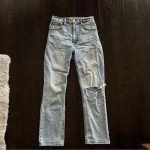 Abercrombie Light Wash Ankle Straight Ultra High Rise Jeans size 24S